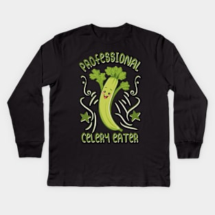 Professional Celery Eater cute Kids Long Sleeve T-Shirt